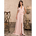 guaina / colonna senza spalline sweep / spazzola treno abito da sera in chiffon