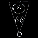 Schöne versilbert O Form Damen Schmuck Set Inklusive Halskette, Ring, Armreif