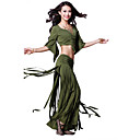 Dancewear Crystal Cotton with Tassels Belly Dance Practice Top and Bottom for Ladies More Colors
