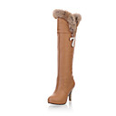 Leatherette Stiletto Heel Knee High Boots With Fur Party / Evening Shoes (More Colors)