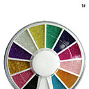 12 Colore 3D Glass Nail Decorazioni