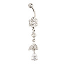 Tiny Chrysanthemum Stainless Steel Navel Ring