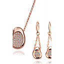 Bijoux en or 18 carats serti simplement avec strass Y compris les boucles d'oreilles, collier (plus de couleurs)
