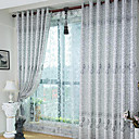 (Two Panels) Country Jacquard Floral Polyester Energy Saving Curtains