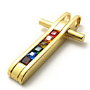 Men's Multi-color Diamond Pendant(Free Chain)(3.5*2*.5CM)