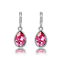 Charming Platinum Plated Oval Crystal Stud Earrings(More Colors)
