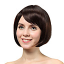 capless kurzen braunen gerade 100% Echthaar-Perücken