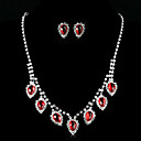  Fashion legering med Rhinestone Dame Smykker Set herunder halskæde, øreringe