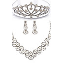 Chic Alloy With Rhinestone / Imitation Pearls Women's Jewelry Set Including Necklace,Earrings,Tiara