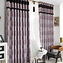 (Two Panels) Purple Floral Jacquard Room Darkening Curtains