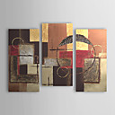 Hand-painted Abstract Oil Painting with Stretched Frame - Set of 3
