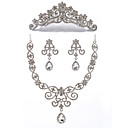Aleación fabuloso con conjunto de joyería de diamante de imitación de las mujeres incluyendo collares, aretes, Tiara