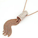 Women's Basic Diamond Tassels Bib Necklace