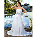 A-line Sweetheart Strapless Chiffon Wedding Dress