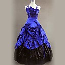 Gorgeous Sleeveless Floor-length Blue Satin Aristocrat Lolita Dress