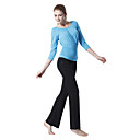 Japannes Cotton Tunic Long Sleeve Sports Yoga Suit (Blue Tops+Black Pants)