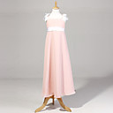 ärmellosen Chiffon Hochzeit / Partei Blumenmädchen Kleid mit Schleife