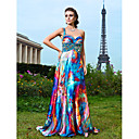 Sheath/Column Sweetheart And One Shoulder Floor-length Satin Evening Dress With Beading And Criss Cross