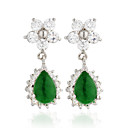 encantadores de aleación pendientes de jade de cristal