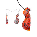 Cinta Patrón color esmalte Pendientes Collar de la joyería