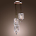 Contemporary Crystal Drop Pendant Light with 3 Lights