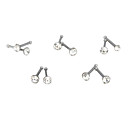 Stainless Steel with Rhinestone Nose Rings(Set of 10)