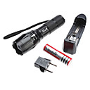 UltraFire A100 Fokus Einstellbare Zoom 3-Modus Cree XM-L T6 LED Taschenlampe Set (10W, 1000LM, 1x18650)