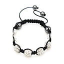 Black Rope Style Zircon Bracelet(Assorted Color)