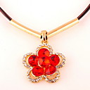 vrouwen leren kristal diamant bloem ketting