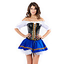 Sexy Black and Blue Faux Leather and Spandex Beer Maiden Baby Costume(3 Pieces)