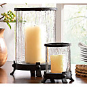 Harbor House - Glass and Iron Material  Hurricane Candle Holder