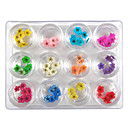 12PCS multi-couleur en plastique Nail Art Fleurs décoratives Mini