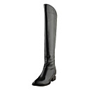 Gorgeous Leather Low Heel Knee High Boots With Zipper Party / Evening Shoes