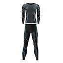 Hombres Santic 200G es anti-microbianos Superfine Spandex abrazando el cuerpo-Trajes largos con Pattern Blue Line