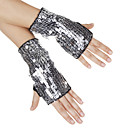 Guantes de algodón con brillantes lentejuelas de baile para damas (un par)