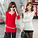 Damen Basic schlanke lange Sweater