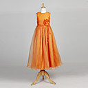Lovely Sleeveless Organza Wedding/Evening Flower Girl Dress With Flower