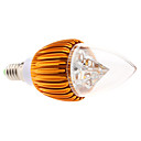Dimbare E14 4W 320-360LM 3000-3500K Warm Wit Licht Gouden Shell LED kaars lamp (85-265V)