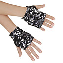 Clásico lentejuelas guantes de baile para damas (un par)