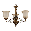 40W 3-light Natural Inspired kroonluchter met glazen kap