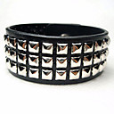 Vrouwen Punk Rivet Leer zilveren armband