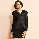 TS Zipper Draped Shoulder Blouse Shirt