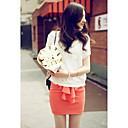 Basic Round Dames Kraag Flower Short Shirt