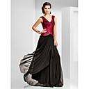 Sheath/Column V-neck Floor-length Tulle Evening Dress