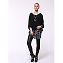 AYIASHA Vertical Stripes Loose Wool Otter Rabbit Fur Sweater (Length:75,Bust:70x2,Should:74CM)