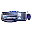 E-3LUE ergonomico LED Multimedia Advance Gaming Keyboard USB e Mouse Combo