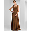 Sheath/Column Square Neckline Floor-length Chiffon Matte Satin Mother of the Bride Dress