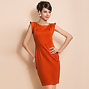 TS Chic Shoulder Design Simplicity Sleeveless Sheath Dress