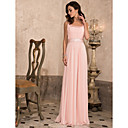 Sheath/Column Scoop Floor-length Chiffon Evening Dress With Beading