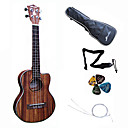 Hanknn - Koa Tenor Ukulele with Gig Bag/String/Picks/Strap